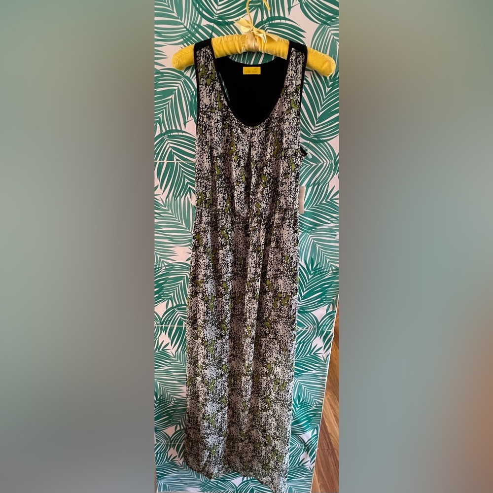 Nwt Nordstrom Dee Elle dress green and white leaf pattern sz S
